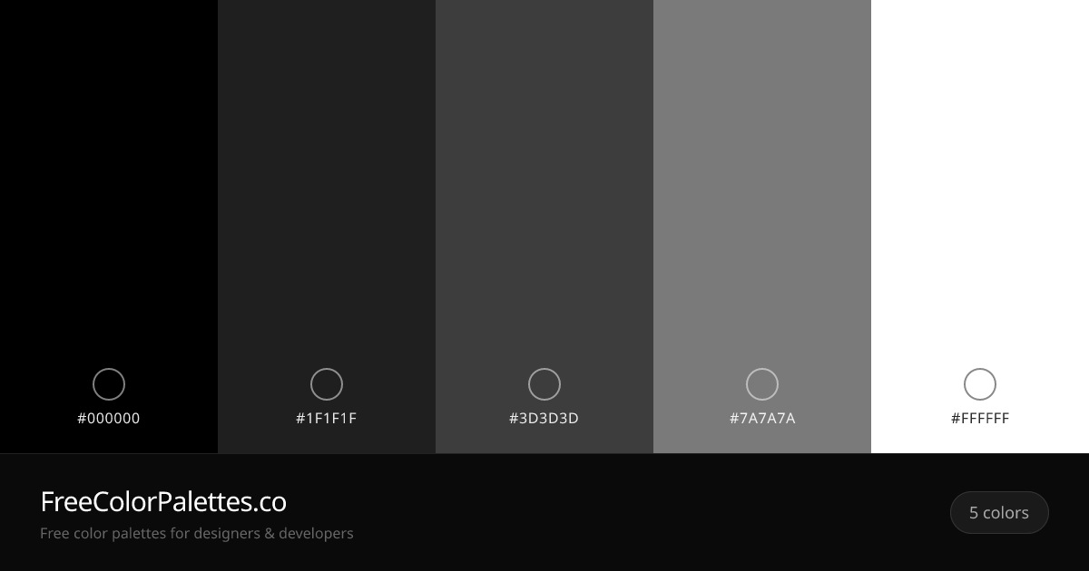Black · Eerie Black · Graphite · Gray Color Palette | FreeColorPalettes