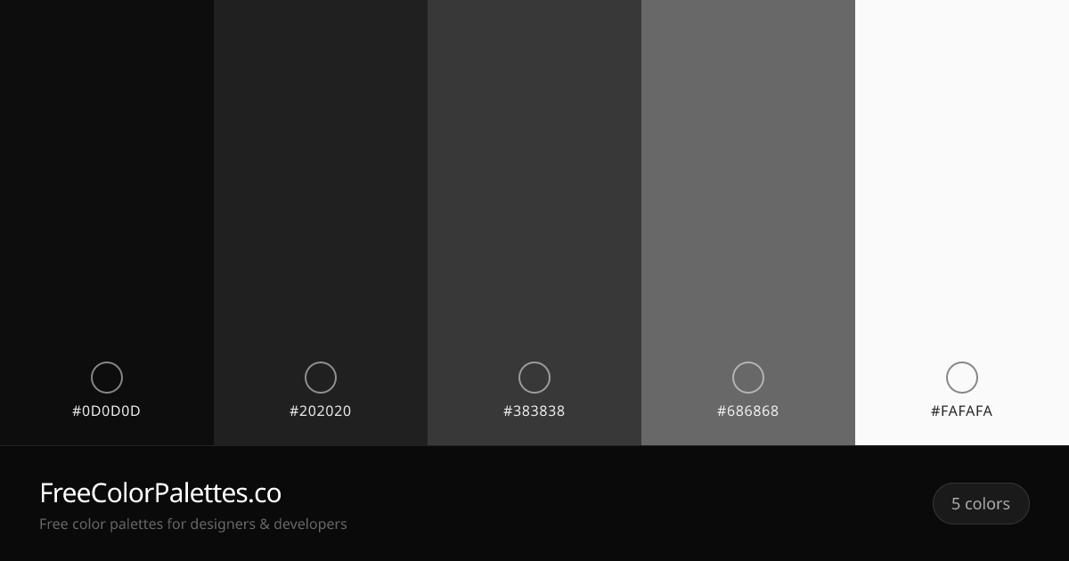 Black · Eerie Black · Onyx · Dim Gray Color Palette | FreeColorPalettes