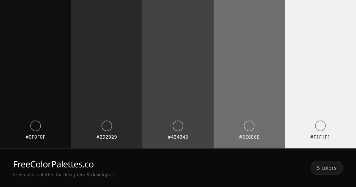 Eerie Black · Jet · Graphite · Dim Gray Color Palette | FreeColorPalettes