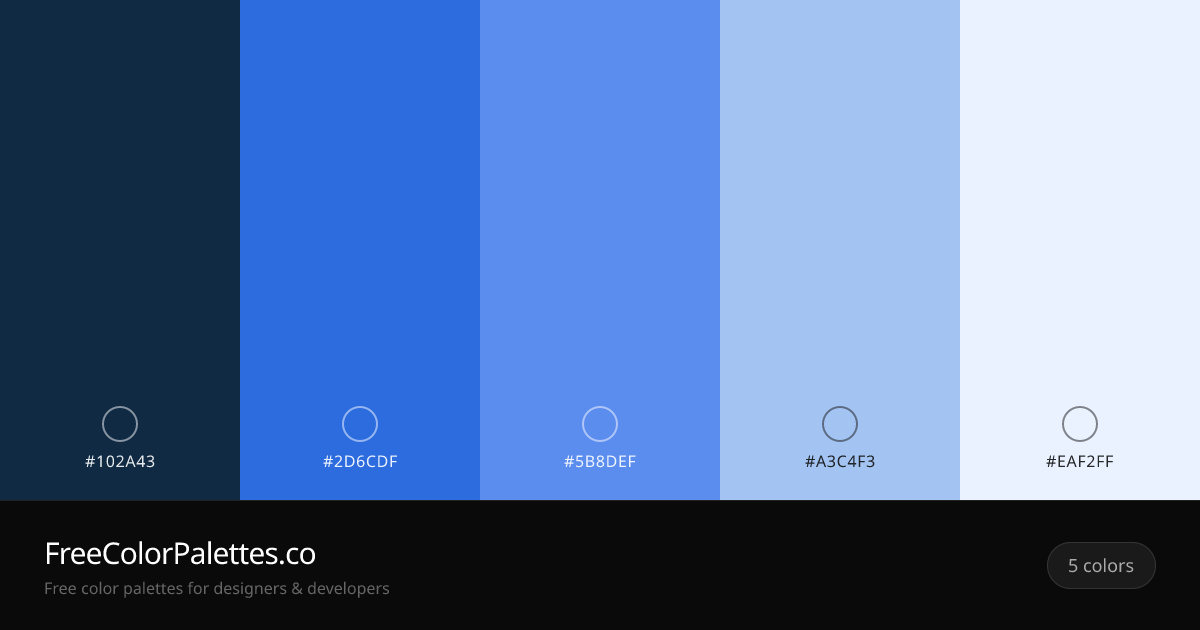 Jet · Royal Blue · Cornflower Blue · Light Blue Color Palette ...
