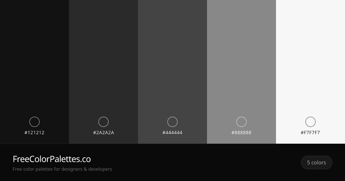 Eerie Black · Jet · Graphite · Gray Color Palette | FreeColorPalettes