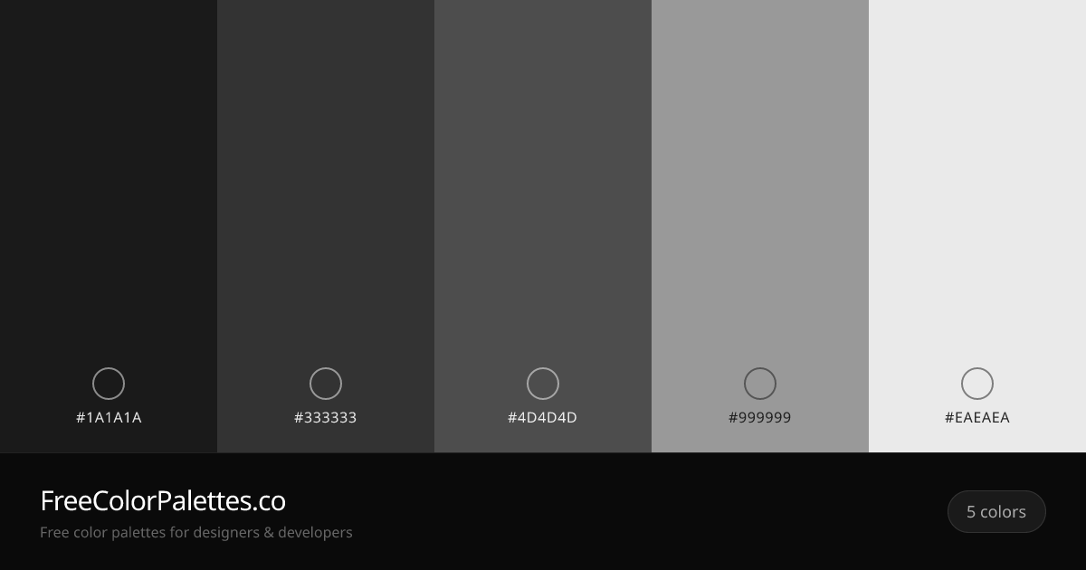 Eerie Black · Jet · Graphite · Stone Color Palette | FreeColorPalettes
