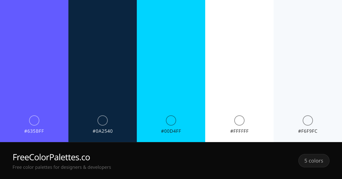 Medium Slate Blue · Eerie Black · Deep Sky Blue · White Color Palette ...