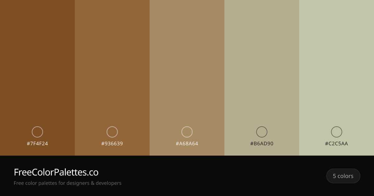 Walnut · Clay · Moss Green · Sand Color Palette | FreeColorPalettes