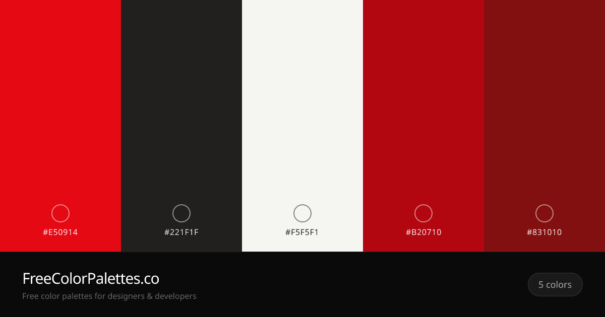 Red · Eerie Black · Smoke · Ruby Color Palette | FreeColorPalettes