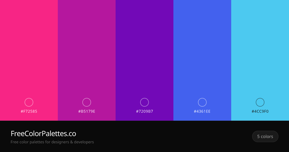 Deep Pink · Dark Orchid · Dark Violet · Royal Blue Color Palette ...