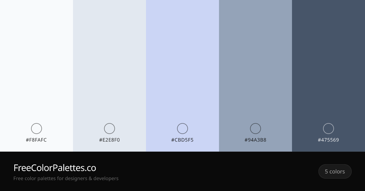Ghost White · Lavender · Periwinkle · Dark Gray Color Palette ...