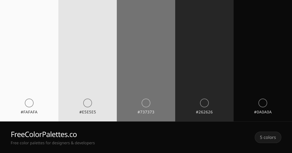 Snow · Gainsboro · Dim Gray · Eerie Black Color Palette | FreeColorPalettes