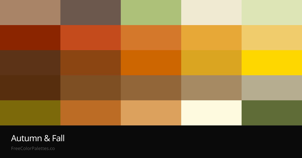 Autumn & Fall Color Palettes — Warm & Earthy | FreeColorPalettes