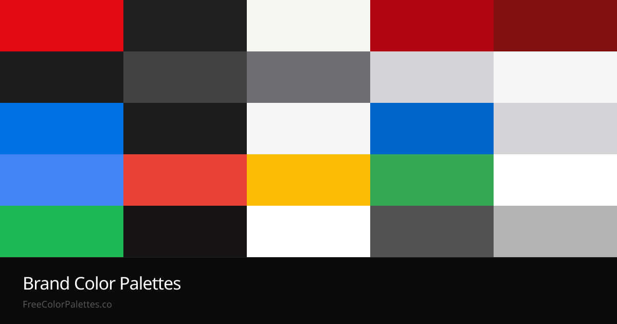 Brand Color Palettes — Spotify, Google, Apple & More | FreeColorPalettes