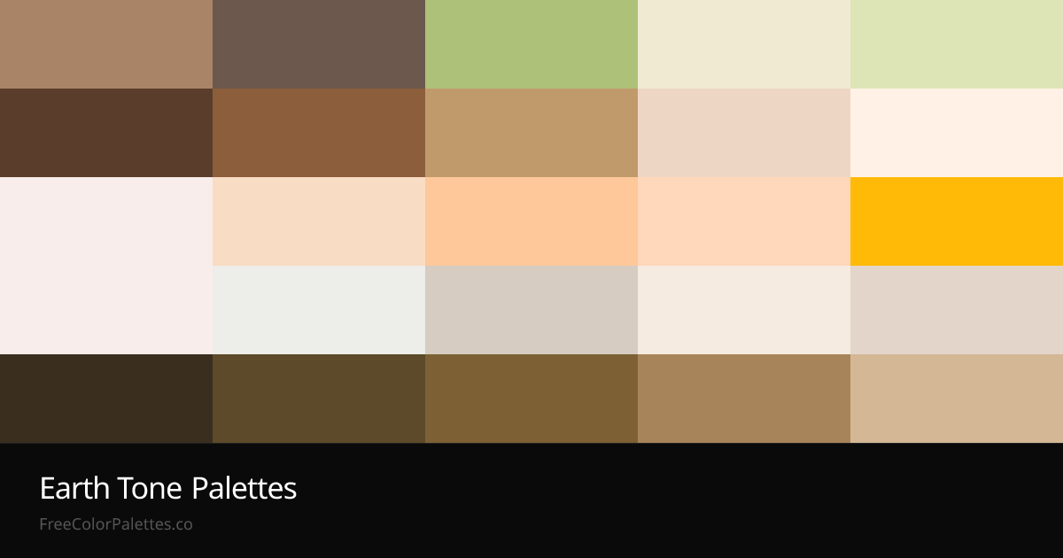 Earth Tone Color Palettes — Natural & Warm | FreeColorPalettes