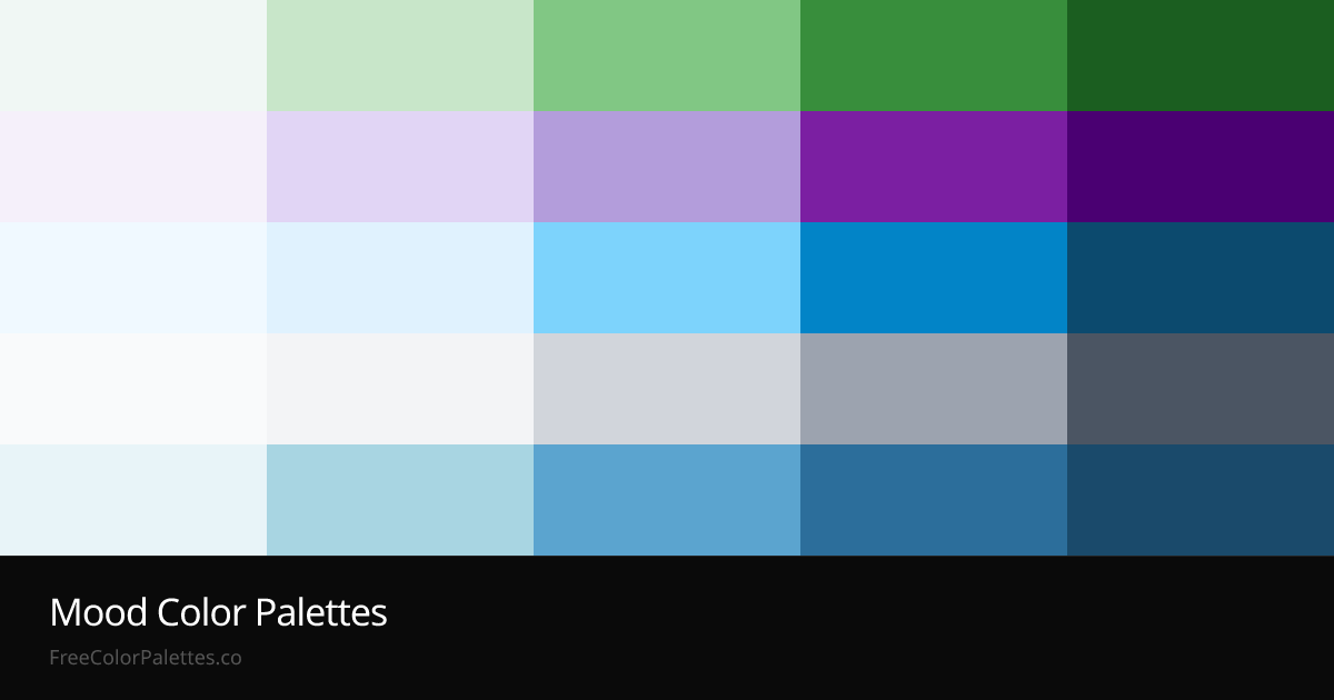 Mood Color Palettes — Calm, Energetic & Luxurious | FreeColorPalettes