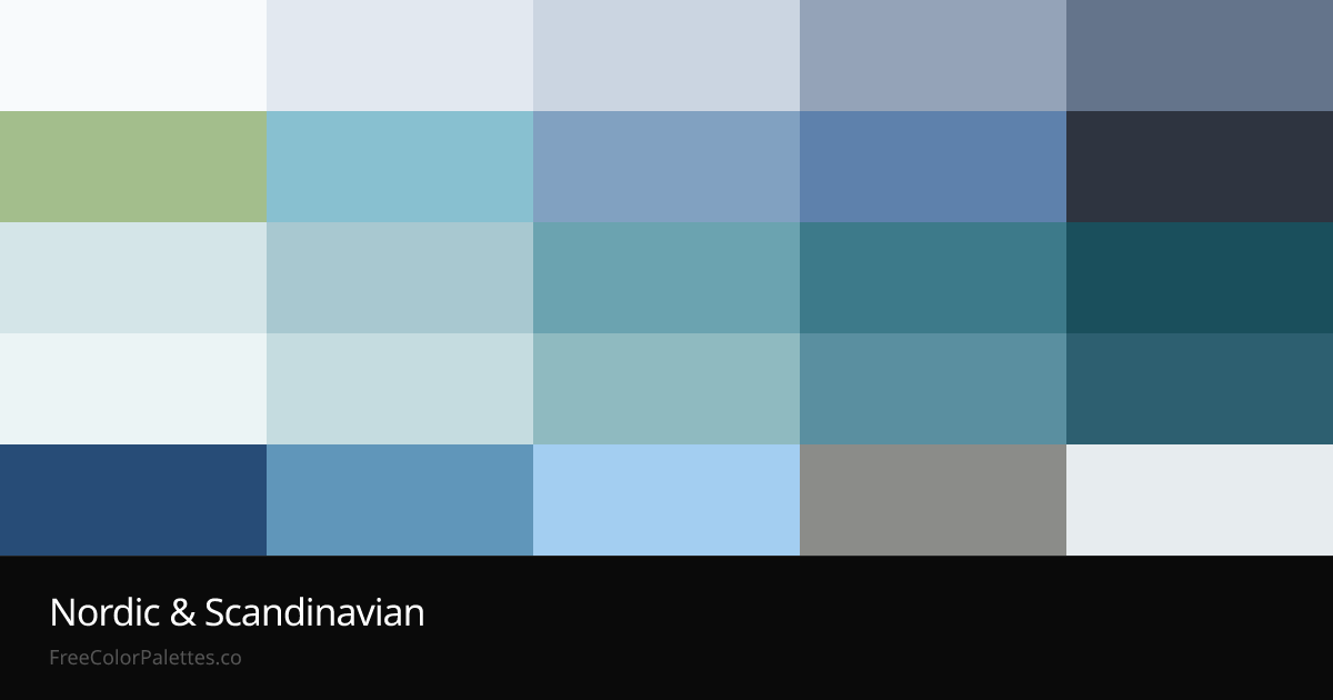 Nordic & Scandinavian Color Palettes — Cool & Minimal | FreeColorPalettes