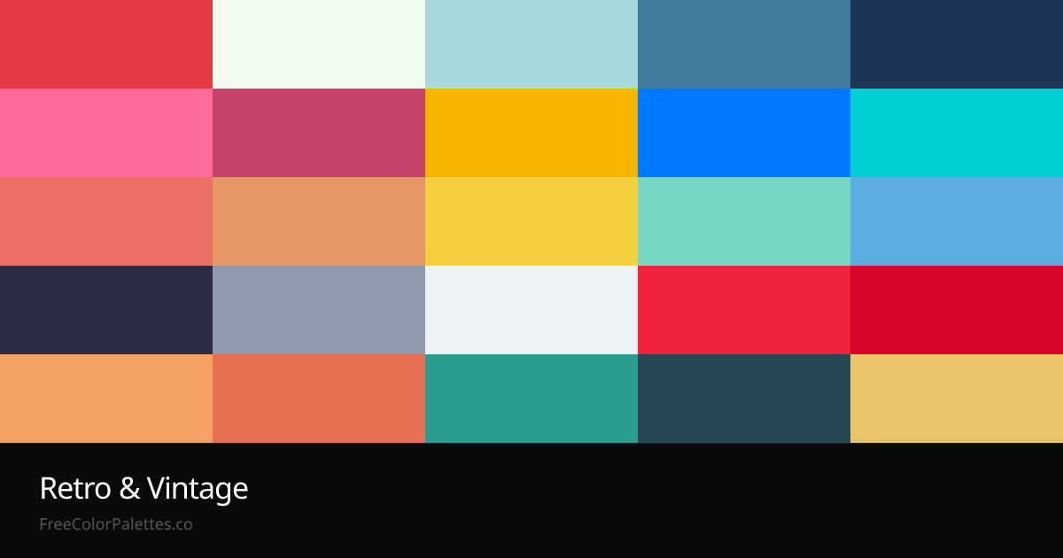 Retro & Vintage Color Palettes — 70s, 80s & 90s | FreeColorPalettes