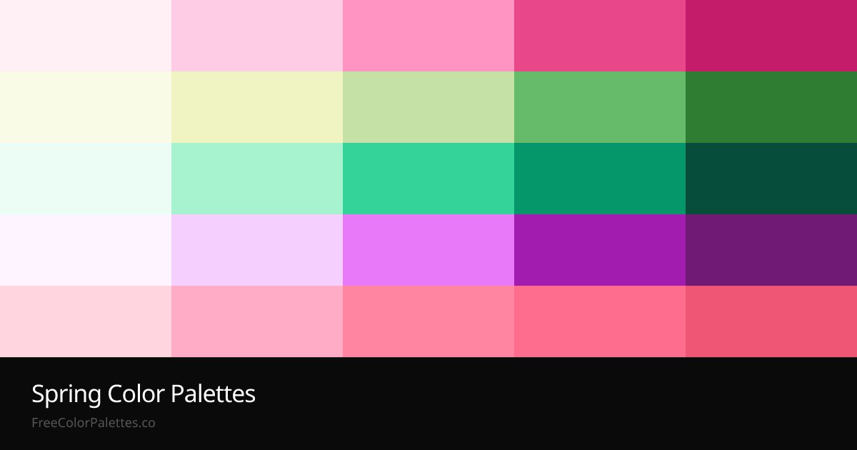 Spring Color Palettes — Cherry Blossom, Fresh Greens & Pastels ...