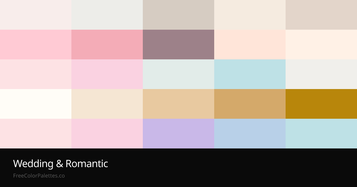 Wedding & Romantic Color Palettes — Elegant & Soft | FreeColorPalettes